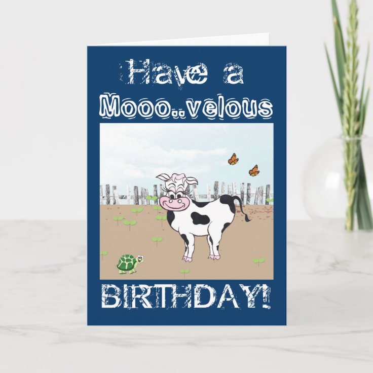 Happy Birthday to MOO! - Cow Customizable Card | Zazzle