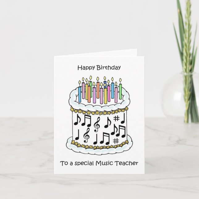 Happy Birthday to Music Teacher Card (Front)