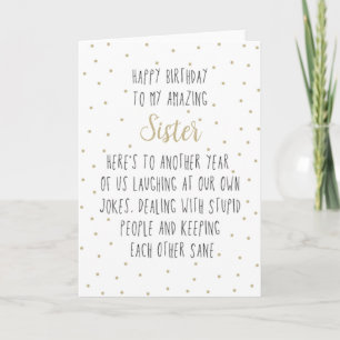 Happy Birthday to My Amazing Sister  Holiday Card