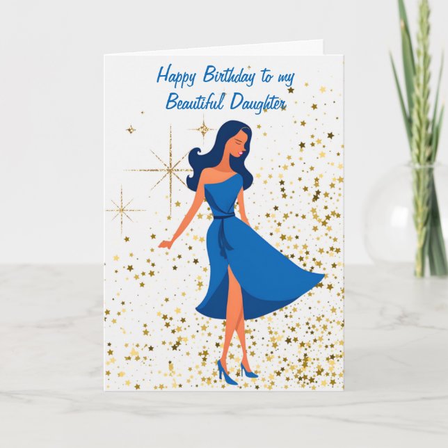 "Happy Birthday To My Beautiful Daughter"  Card (Front)