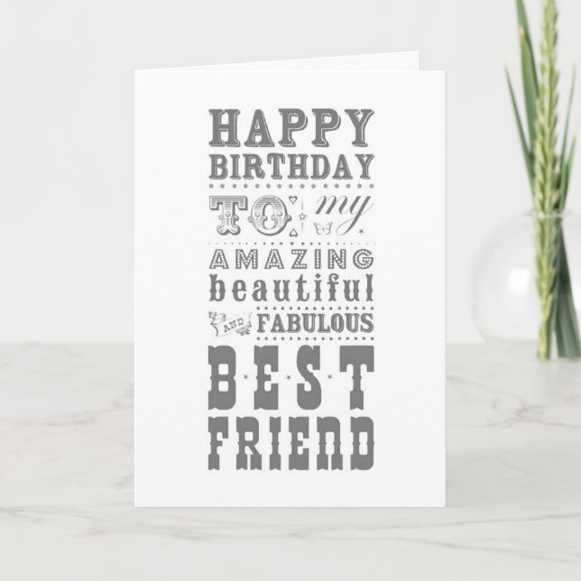HAPPY BIRTHDAY TO MY **BEST FRIEND** CARD (Front)