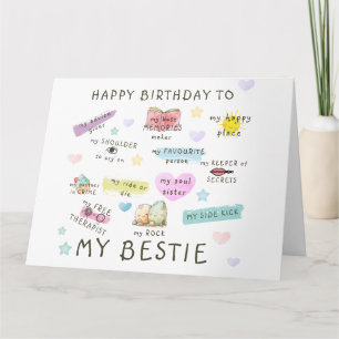 Happy Birthday To My Bestie Card