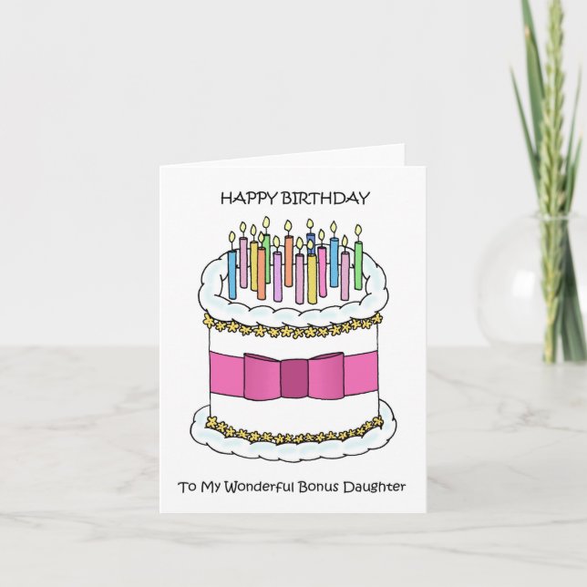 Happy Birthday to My Bonus Daughter Card (Front)