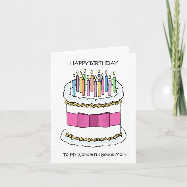 Happy Birthday to My Bonus Mom Card (Front)