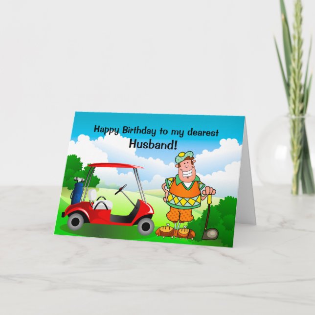 Happy Birthday to my dearest Husband-Golfer Card (Front)