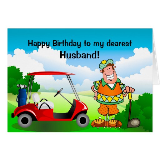 Happy Birthday to my dearest Husband-Golfer Card | Zazzle