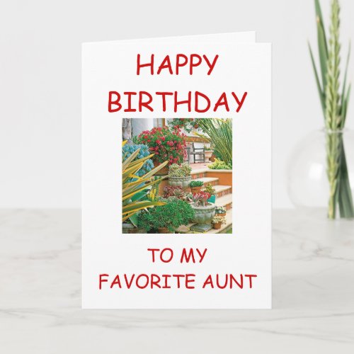 HAPPY BIRTHDAY TO MY FAVORITE AUNT CARD