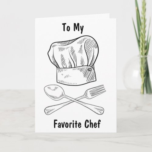 HAPPY BIRTHDAY TO MY FAVORITE CHEF HOLIDAY CARD
