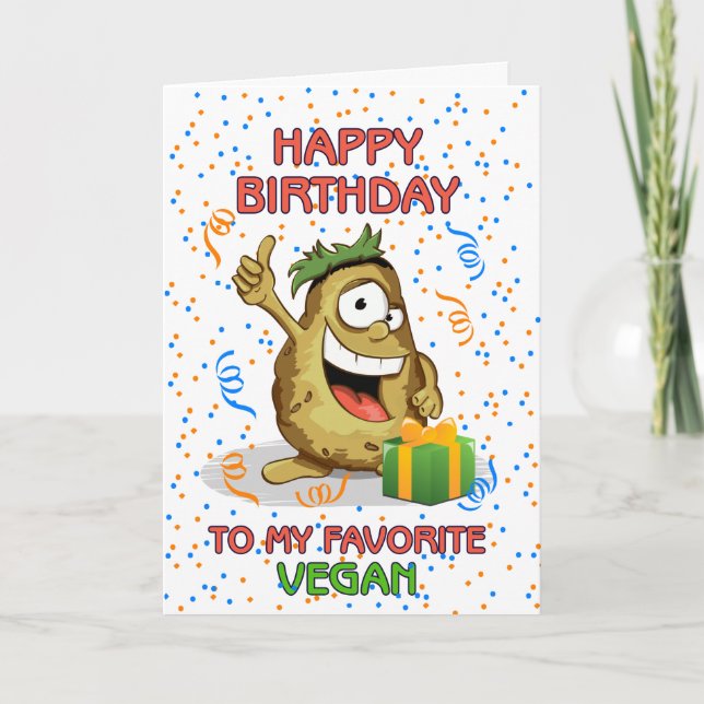 Happy Birthday To My Favorite Vegan Card (Front)