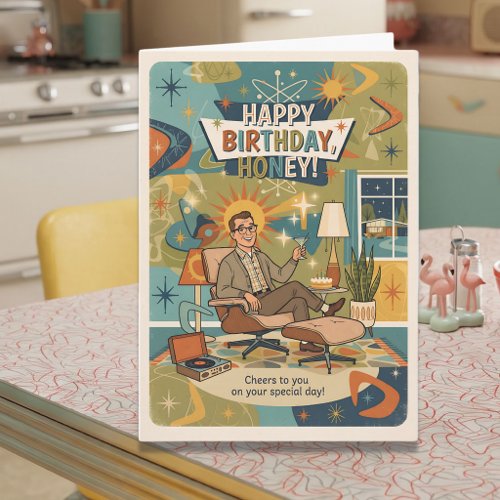 Happy Birthday to my Husband | Funny Retro Card