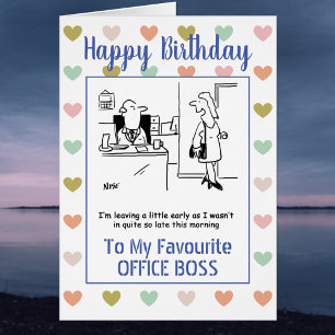 Happy Birthday to My Office Boss Cards