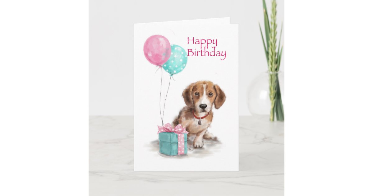 Happy Birthday To My Special Friend With Dog Card Zazzle Com