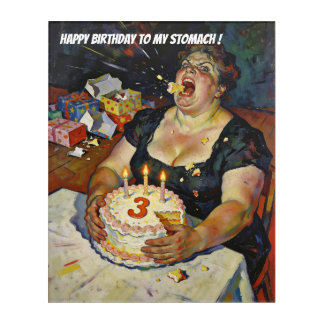Happy Birthday to My Stomach – A Gluttony Portrait Acrylic Print
