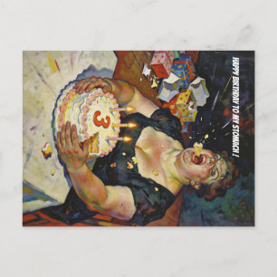 Happy Birthday to My Stomach – A Gluttony Portrait Postcard