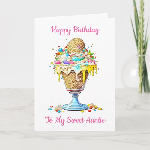 Happy Birthday to My Sweet Auntie Card