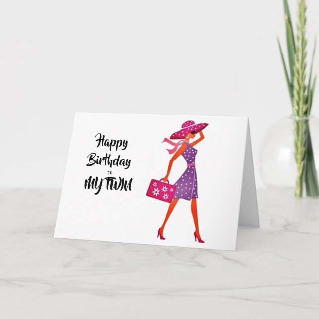 HAPPY BIRTHDAY  ***TO MY TWIN*** HOLIDAY CARD (Front)