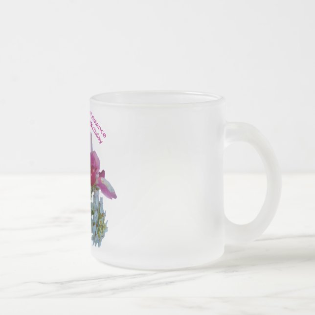 Happy Birthday to my wife. Frosted Glass Coffee Mug (Right)