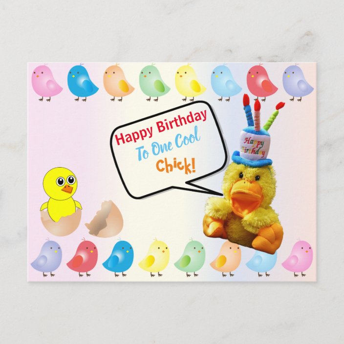 Happy Birthday To One Cool Chick Card | Zazzle.com