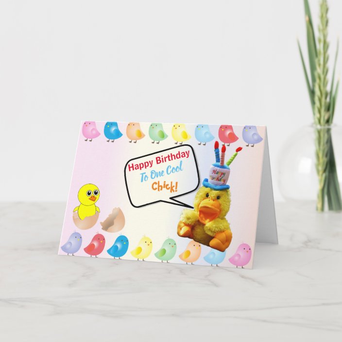 Happy Birthday To One Cool Chick Card | Zazzle.com