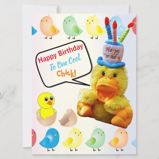 Happy Birthday To One Cool Chick Invitation | Zazzle.com