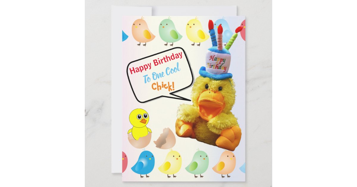 Happy Birthday To One Cool Chick Invitation | Zazzle.com