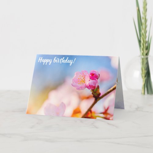 Happy Birthday To Sakura Cherry Blossoms In Spring Card