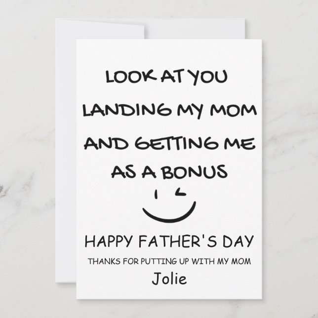 Happy Birthday to stepdad Thank You Card (Front)