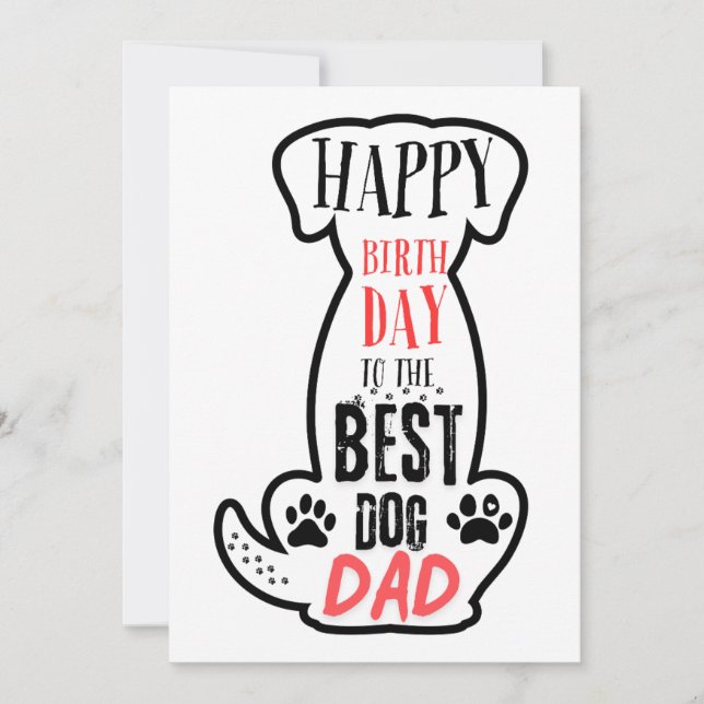 Happy Birthday To The Best Dog Dad Card  (Front)
