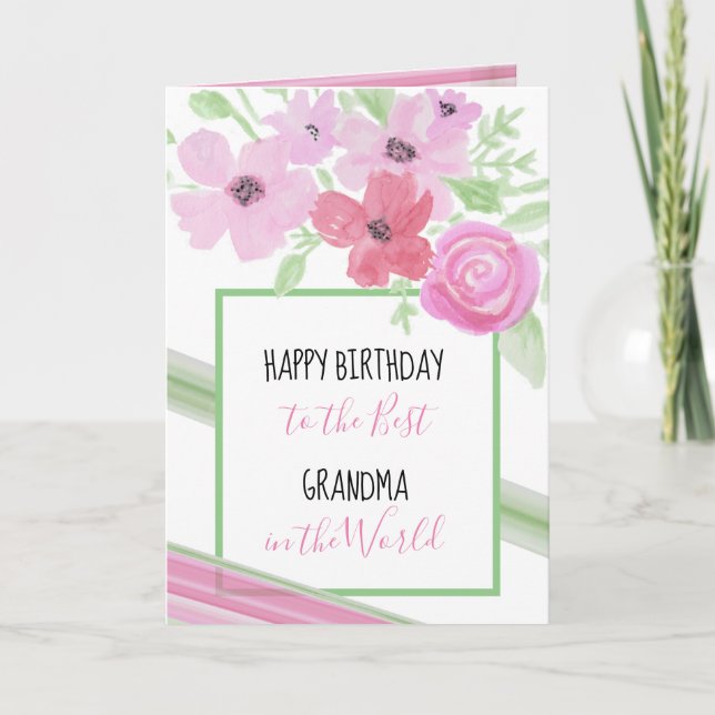 Happy Birthday to the Best Grandma Card (Front)