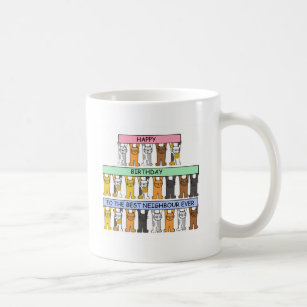 WOHR Best Neighbor Ever Mugs Set Housewarming Welcome gift for Neighbors  co-Workers Friends Novelty Moving Away Mugs Neighbor