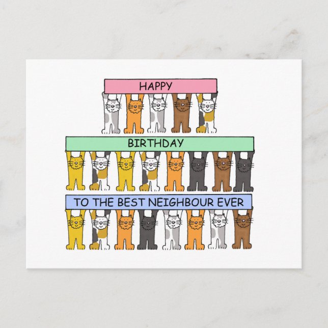 Happy Birthday to the Best Neighbor Ever Postcard (Front)