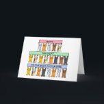 Happy Birthday to the Best Sister Ever Card<br><div class="desc">Cartoon cats holding up pastel coloured  banners that say 'Happy Birthday to the Best Sister Ever'.</div>