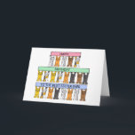 Happy Birthday to the Best Sister Ever Card<br><div class="desc">Cartoon cats holding up pastel coloured  banners that say 'Happy Birthday to the Best Sister Ever'.</div>
