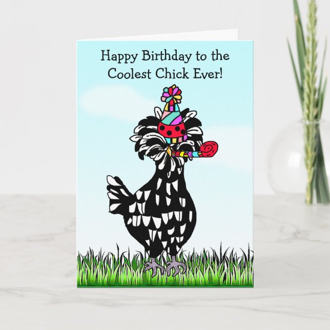 Happy Birthday to the Coolest Chick Ever Card (Front)