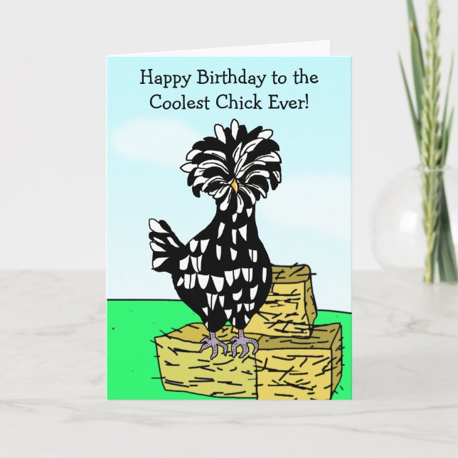 Happy Birthday to the Coolest Chick Ever Card (Front)