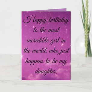 Happy Birthday to the Most Incredible Daughter Holiday Card