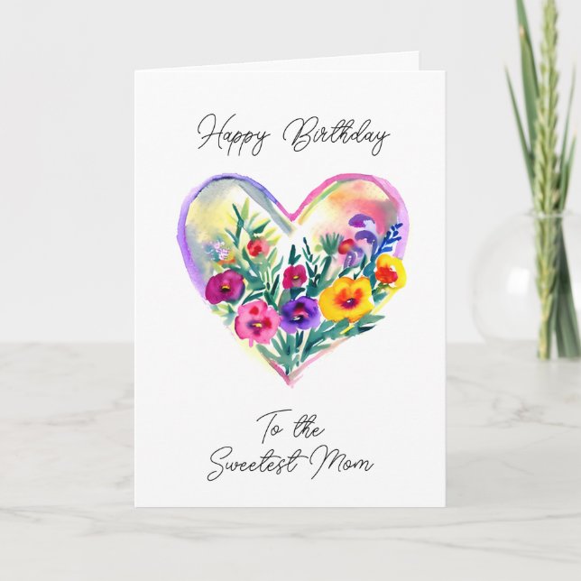 Happy Birthday to the Sweetest Mom Card (Front)