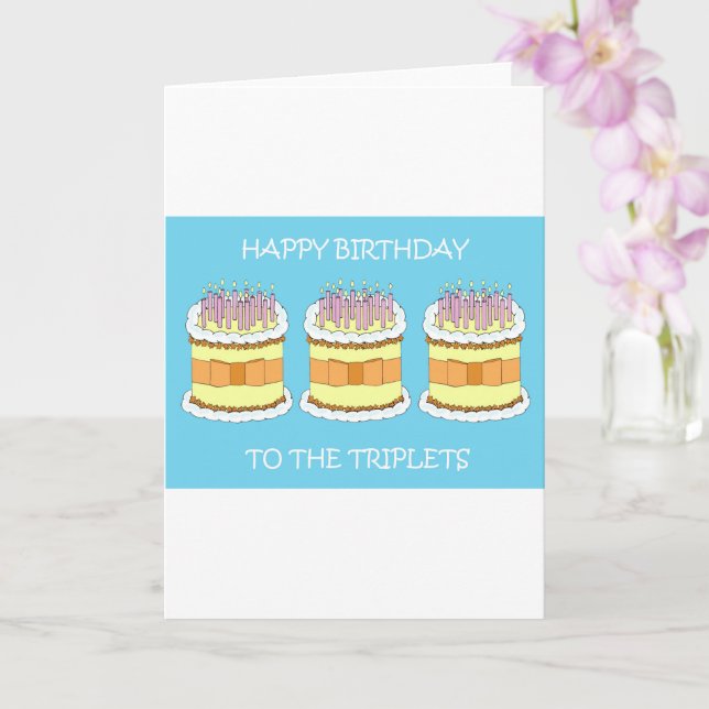 Happy Birthday to the Triplets Card | Zazzle