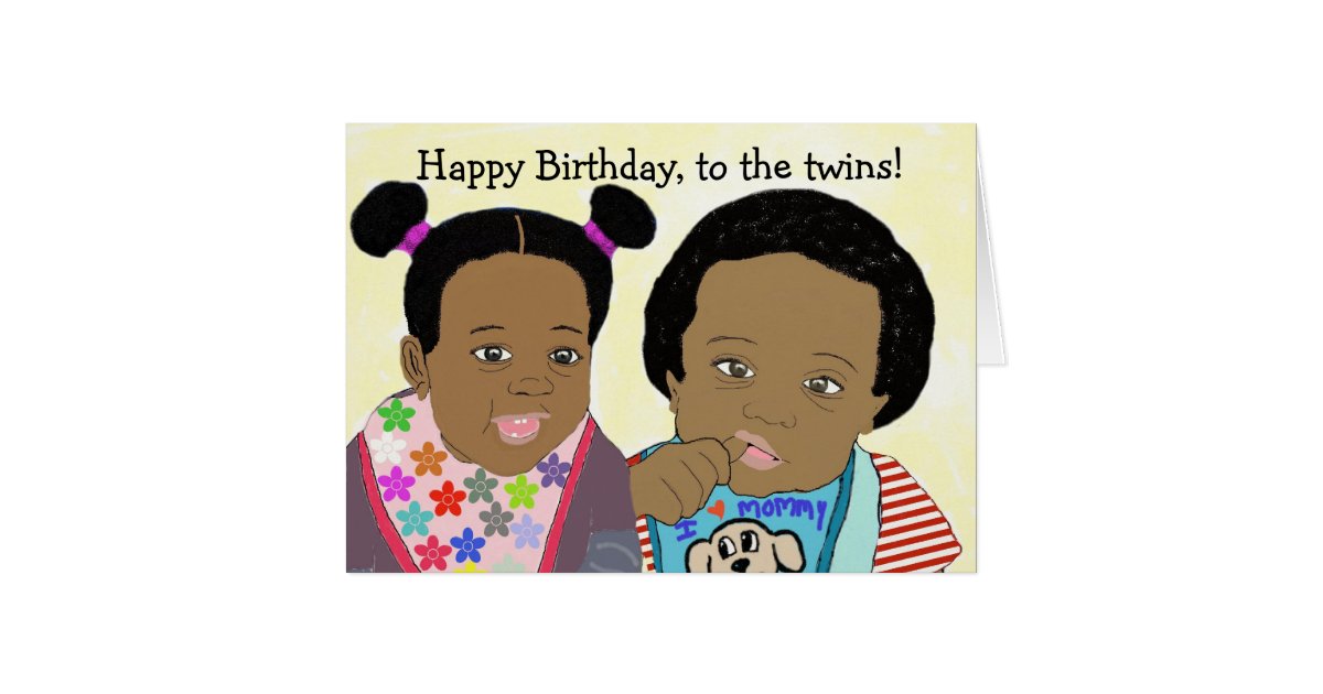 Happy Birthday Card For Twins