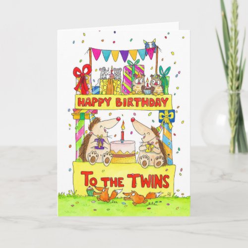 Happy Birthday to the Twins Greeting Card