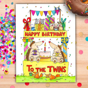 Happy Birthday to the Twins Postcard