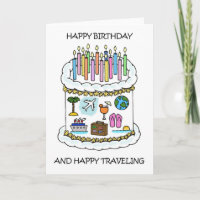Happy Birthday to Traveler Cake Candles and Travel