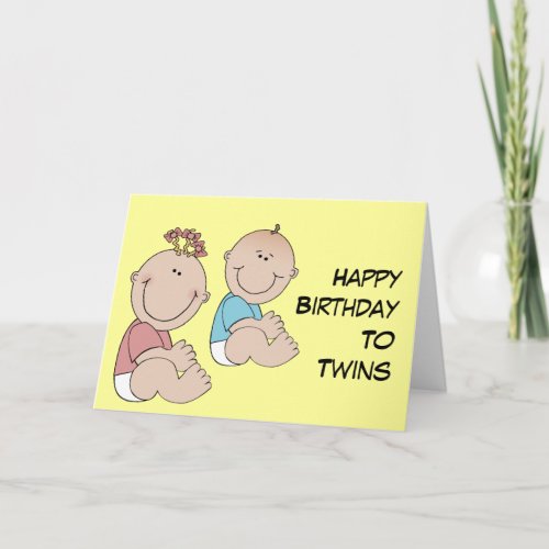 Happy Birthday to Twins Card