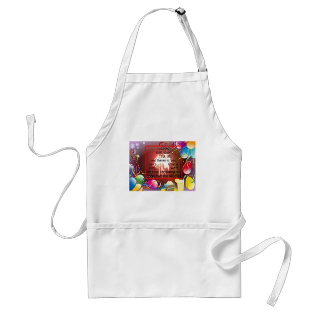 Happy Birthday to Us Art Print Adult Apron (Front)