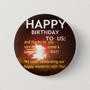 Happy Birthday to Us Art Print Button