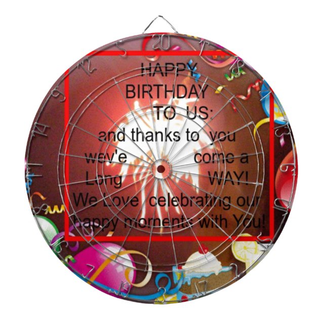 Happy Birthday to Us Art Print Dart Board (Front)