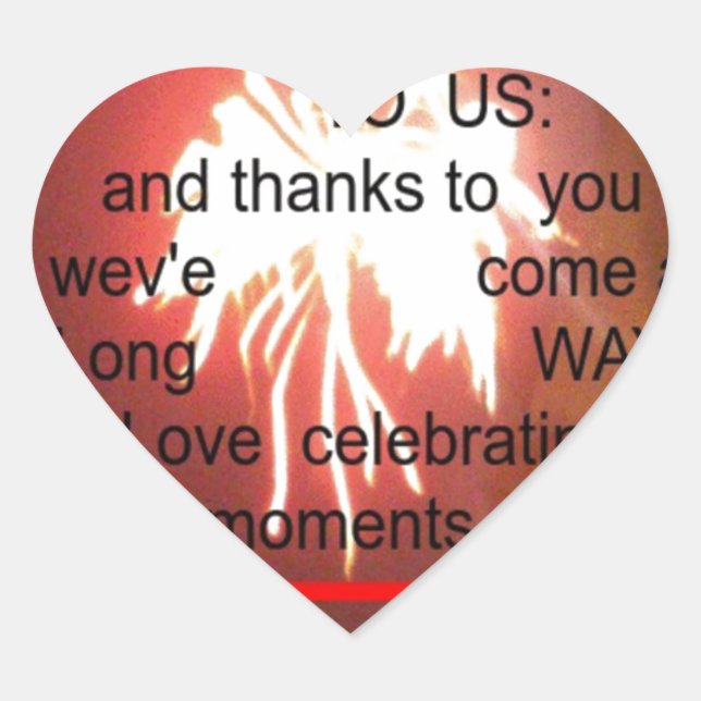 Happy Birthday to Us Art Print Heart Sticker (Front)