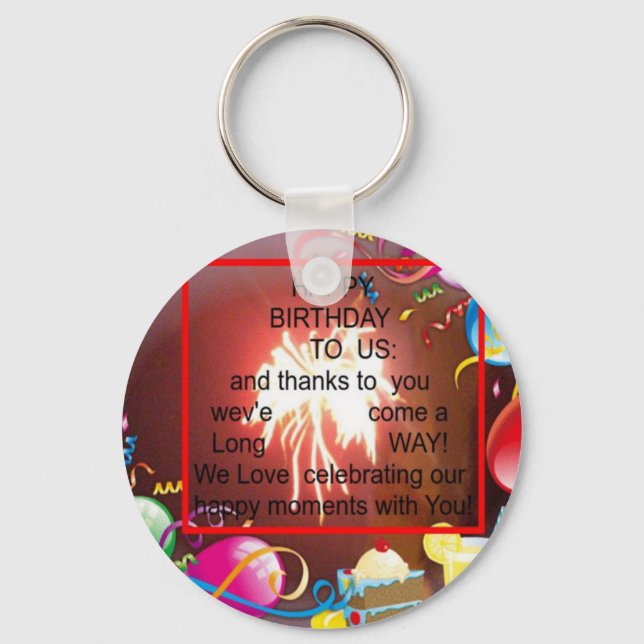 Happy Birthday to Us Art Print Keychain (Front)