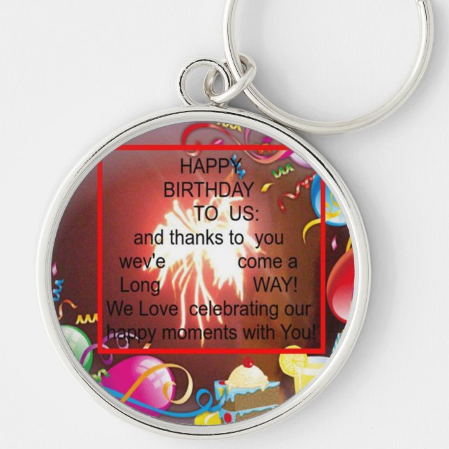 Happy Birthday to Us Art Print Keychain (Front)