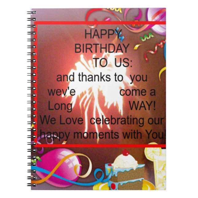 Happy Birthday to Us Art Print Notebook (Front)